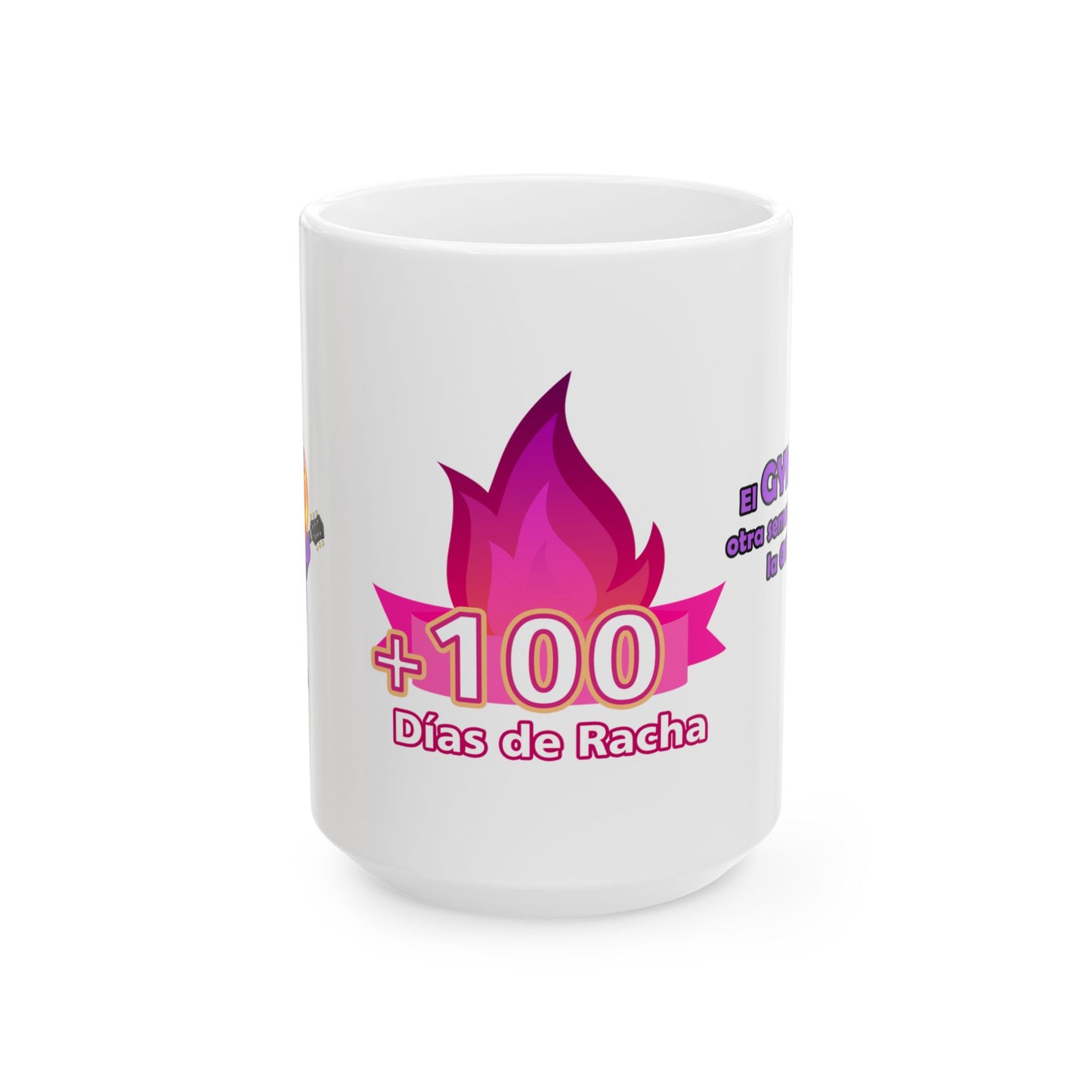 Taza de Cerámica Alusivo a 100 días de Racha 🔥 (11oz, 15oz)